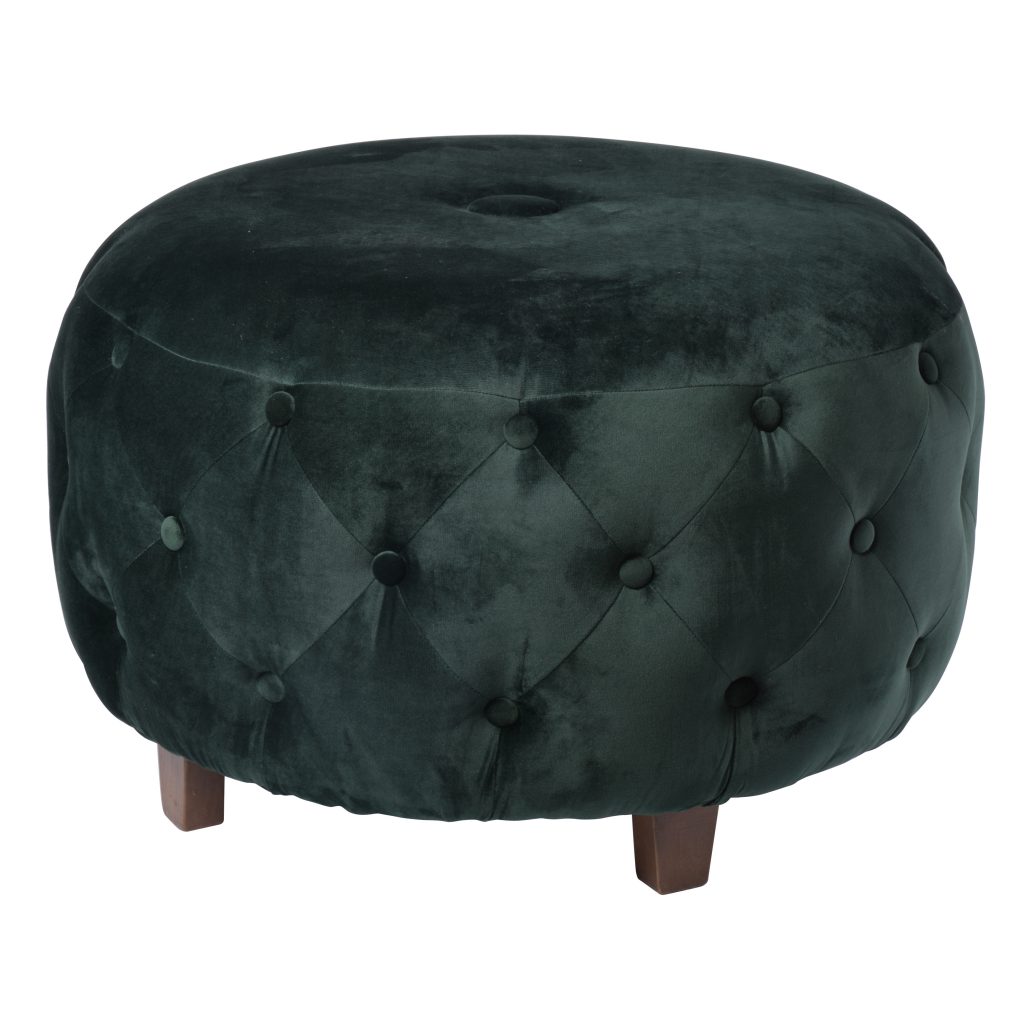 rinaldo round velvet stool