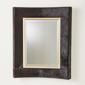 Black Hide Mirror with Gold trim