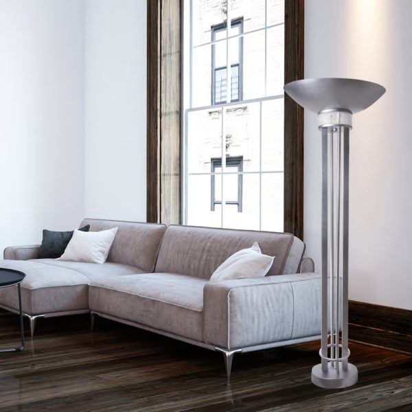 Hammered Ice in Brilliant Silver Floor Lamp