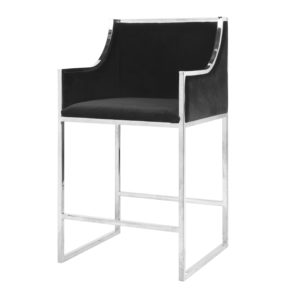 Black & Nickel Bar Stool