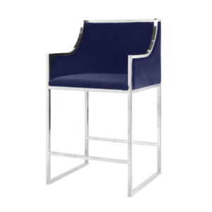 Navy & Nickel Counter Chair