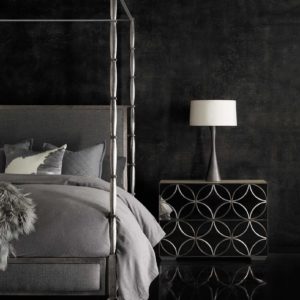 Graphite Upholstered Canopy bed lifestyle view