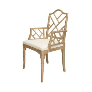 Chippendale Cerused Oak Arm chair angled view
